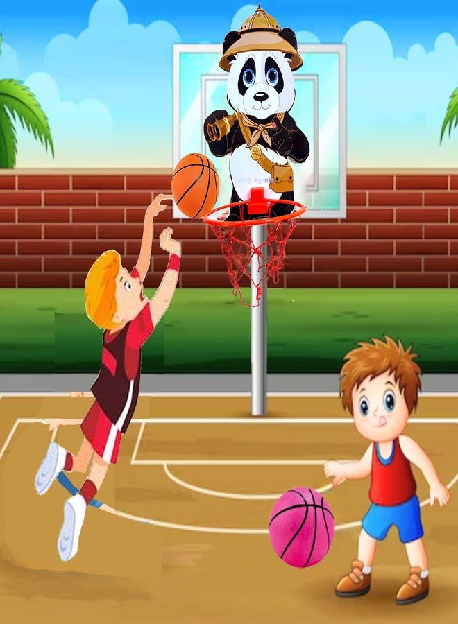 Fancy Agents Basket Ball for Kids for Boys/Girls| Basketball Portable Set with Hanging Board, Ring Net for Indoor and Outdoor Games| Birthday & Return Gift Set Standard (Panda Basketball Set) - Image 2